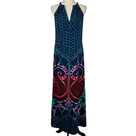 Donna Morgan Blue and Red Maxi Dress - Picture 2 of 14